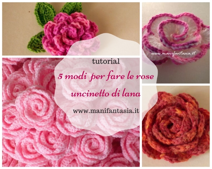 Rose Uncinetto Di Lana Tutorial E Schemi Manifantasia