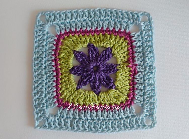 schemi mattonelle crochet quadrate