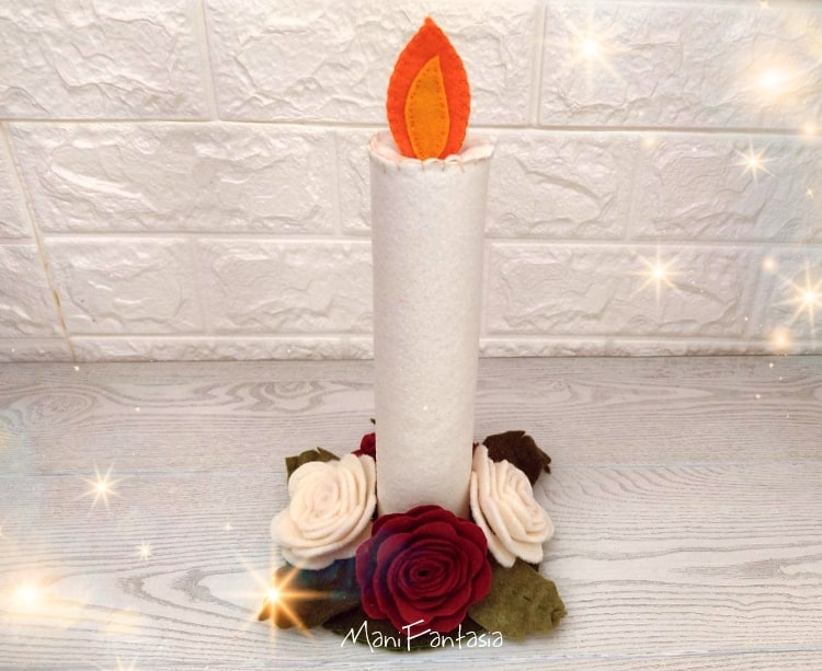 candela di feltro decorata tutorial