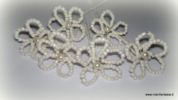 fiori di perline per acconciature sposa damigelle e comunione