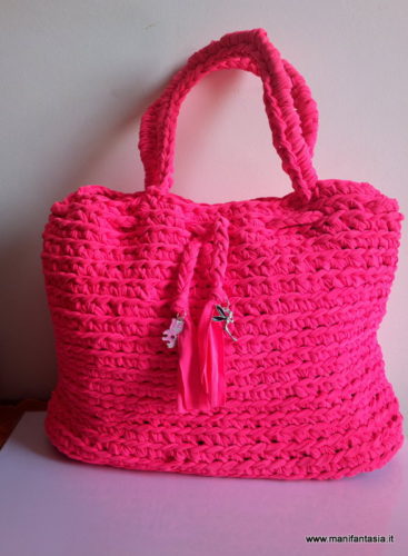 tutorial borsa di fettuccia uncinetto fucsia tutorial