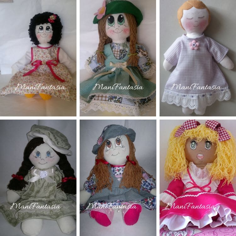bambole di stoffa fatte a mano