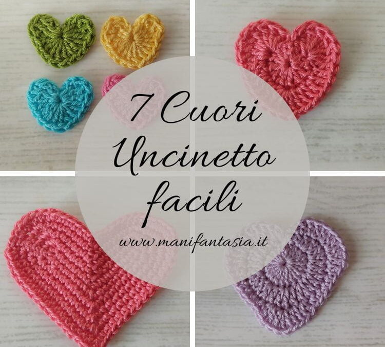 7 cuori uncinetto facili con schemi