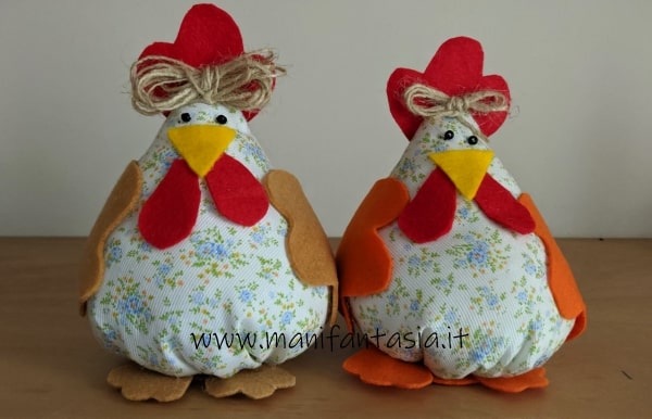 gallinelle di stoffa decorazioni pasquali cucito creativo