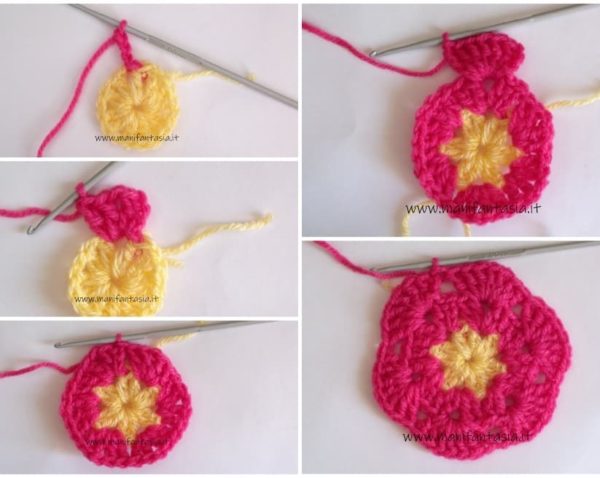 African flower esagonale crochet tutorial