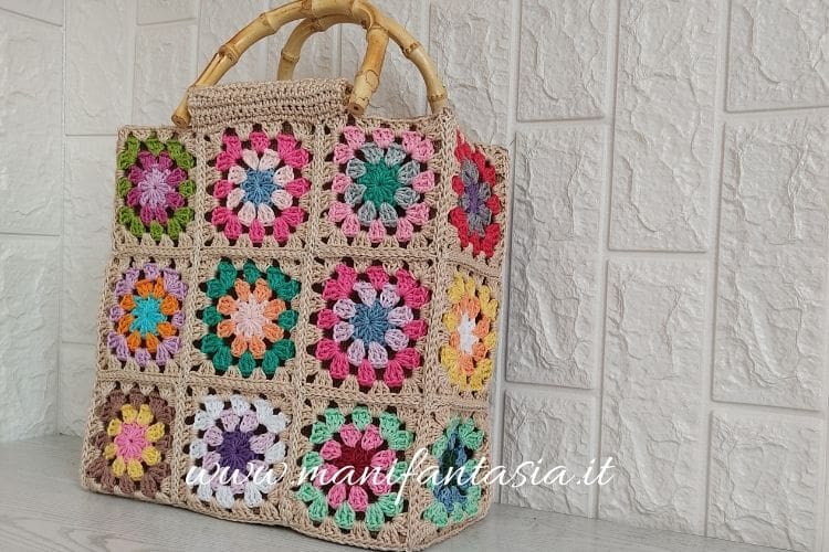 borsa uncinetto granny con mattonelle uncinetto facili