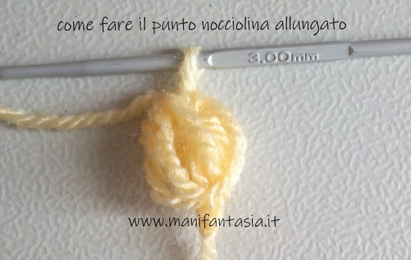 punto nocciolina uncinetto con maglie allungate