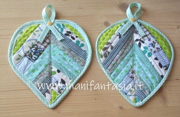 presine patchwork a forma di foglia