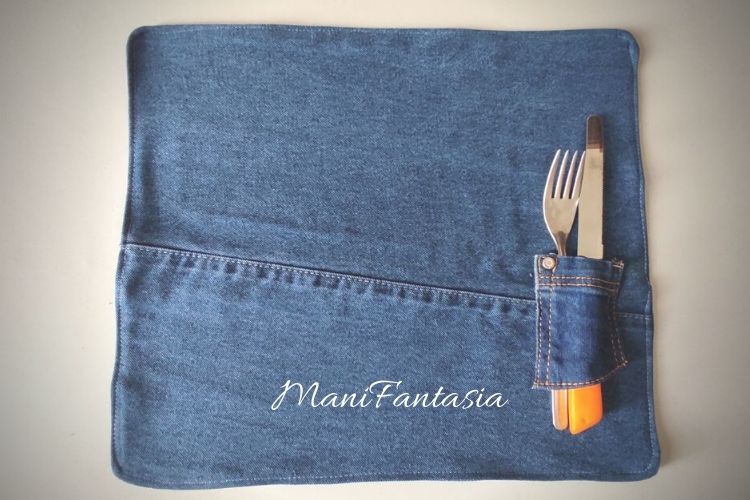  Idee creative per riciclare i vecchi jeans tovagliette colazione 