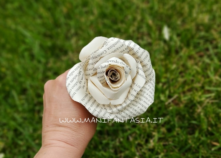 Vintage Rose Using Old Book Paper