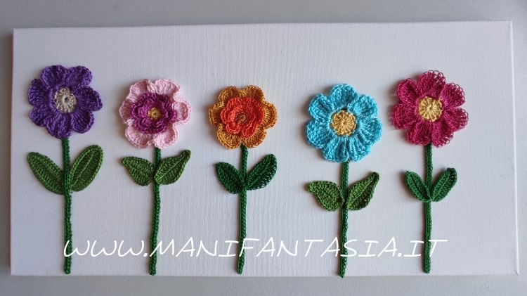 tela con fiori uncinetto tutorial