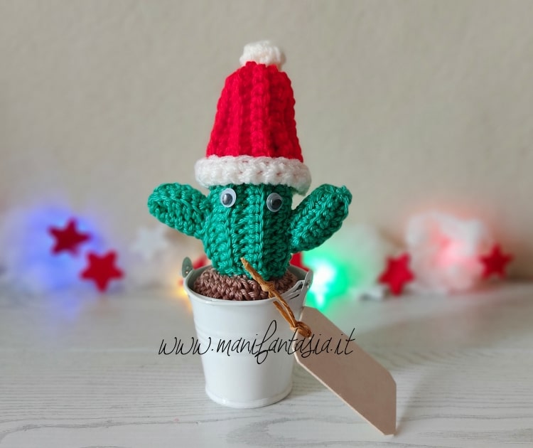 cactus natalizio amigurumi segnaposto