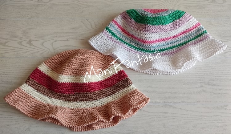 cappelli uncinetto alla pescatora di cotone