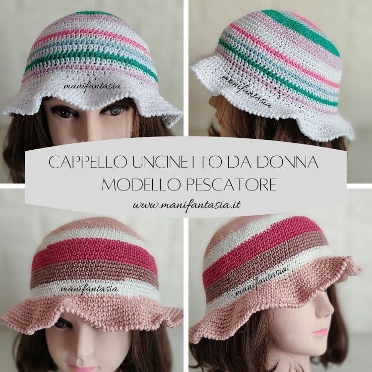 cappello uncinetto pescatore da donna