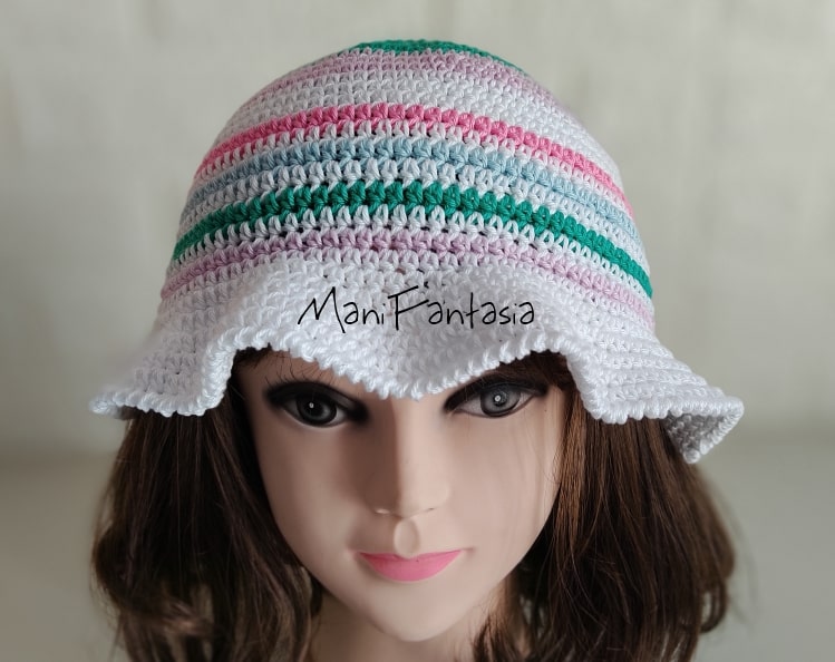 cappello uncinetto pescatore donna mezza maglia alta