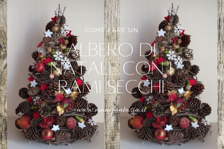 albero di natale fai da te con rami secchi