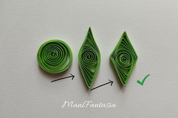 forme base quilling- rombo o diamante