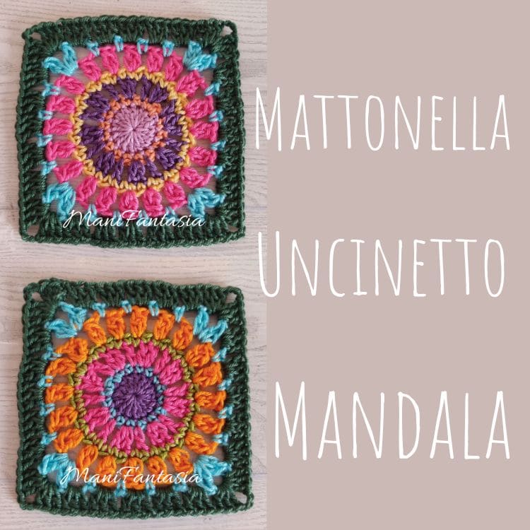 mattonella uncinetto mandala schema spiegato