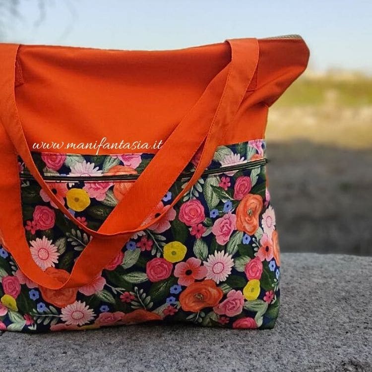 tote bag di stoffa con cerniera fai da te tutorial