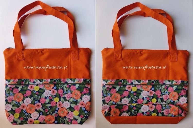 Tote bag di stoffa con cerniera fai da te - ManiFantasia